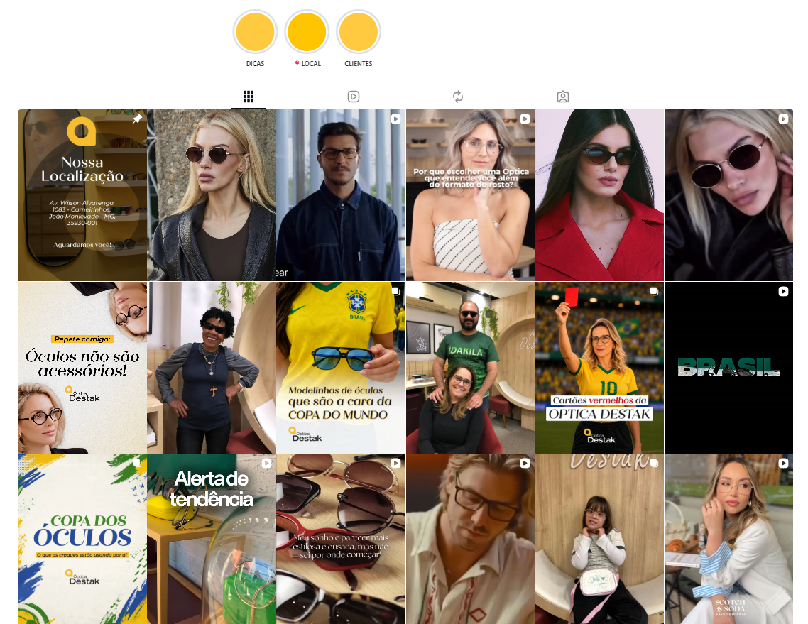 Feed de Instagram gerenciado pela Digital Sem Fronteiras