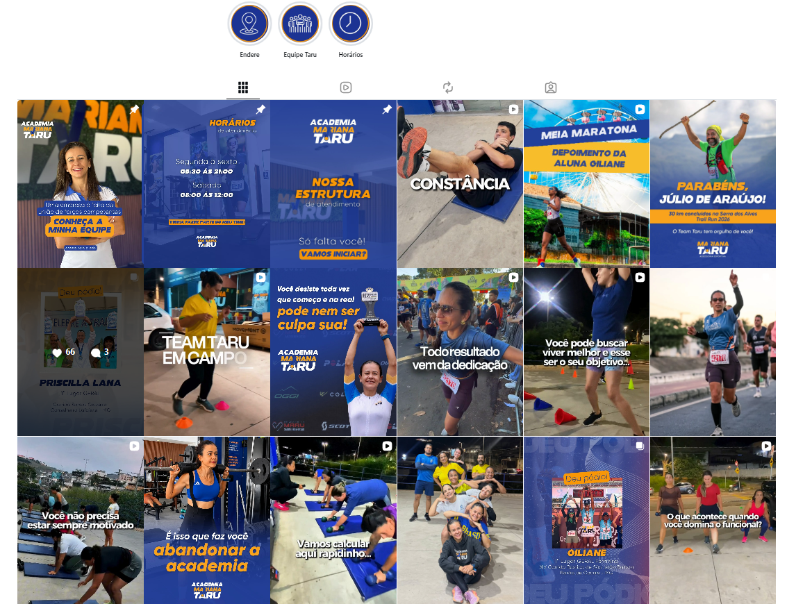 Feed de Instagram gerenciado pela Digital Sem Fronteiras